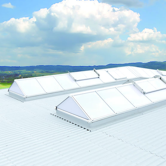  Lanterneau double versant en aluminium et polycarbonate pour éclairage zénithal | LAMILUX Continuous Rooflight S​ - LAMILUX