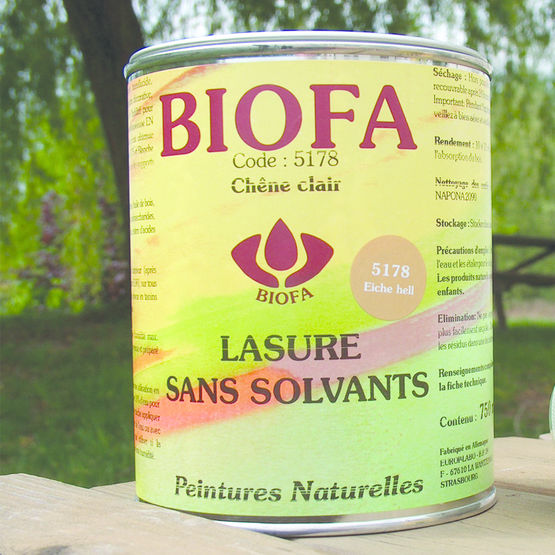 Lasure à base d'huiles végétales | Biofa Lasures sans solvant 5 161 à 5 185