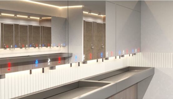  Lavabo collectif inox à vidage invisible | VIA L-152-S en acier inoxydable AISI 304 - Lavabo à poser