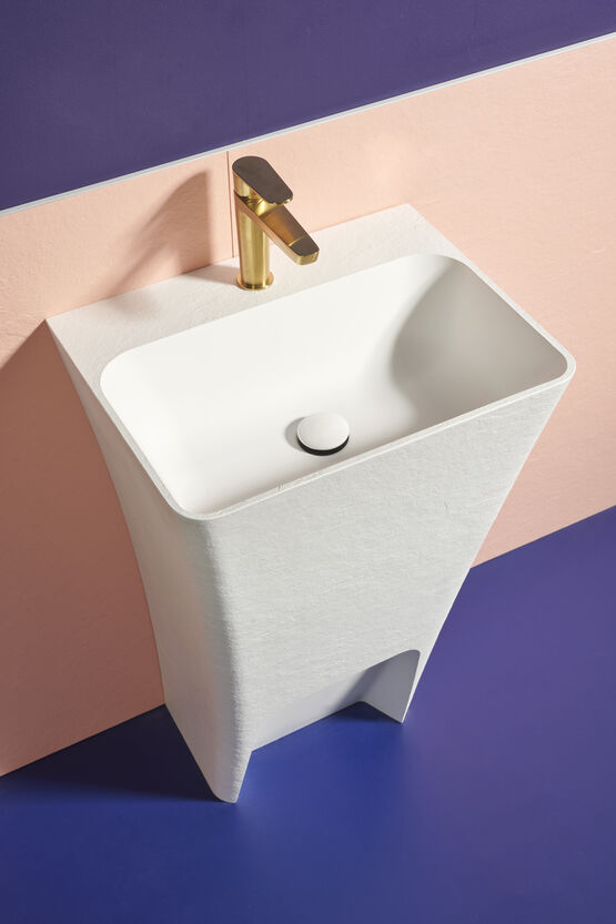  Lavabo colonne en forme pyramidale sculpturale | ICON SLATE - Lavabos colonne