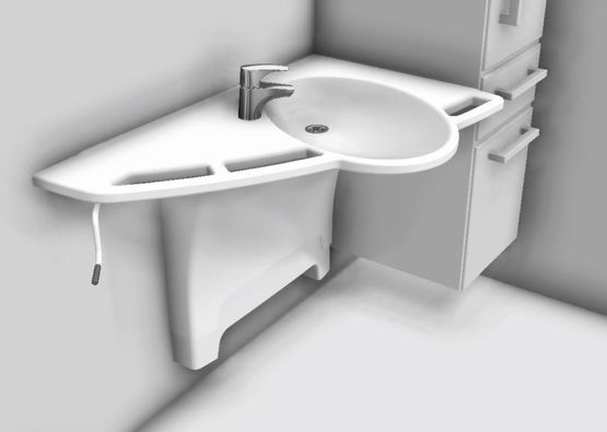 Supportline : Lavabo d’angle à hauteur variable - Batiproduits