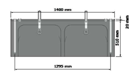 Lavabo multiposte en béton polymère Akzept | 459120 - 459140 - 459180 - 459210 - BLINOX