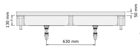 Lavabo multiposte en béton polymère Akzept | 459120 - 459140 - 459180 - 459210 - Plan vasque ou plan de toilette