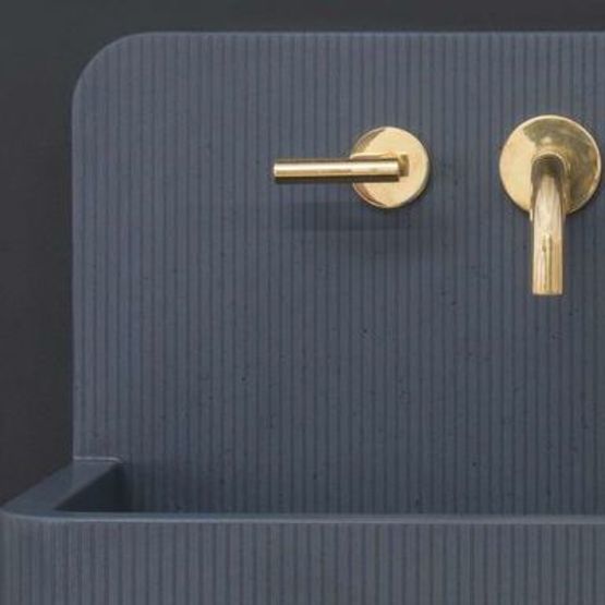  Lavabo mural en béton Kast | Modèle ELM modèle rainuré- 28 Couleurs - Lavabo suspendu