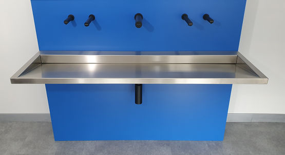 Lavabo mural inox EPURE | L-133 - Lavabo suspendu