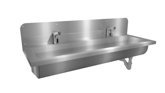 Lavabo rigole en acier inoxydable | Easy IV Conti+ Maxx M20 avec dosseret