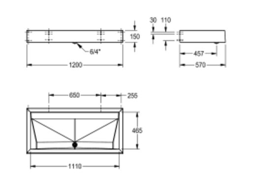  Lavabo rigole PRESTIGE en inox | PRES212  - KWC 
