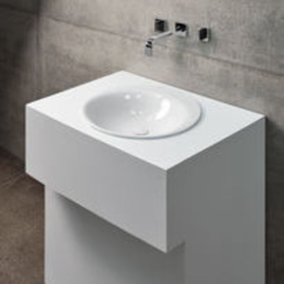 Lavabo sur meuble blanc sans trou 500 x 500 x 100 mm | Bette Lux Oval 