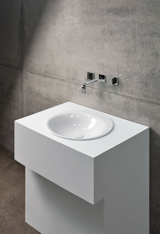  Lavabo sur meuble blanc sans trou 500 x 500 x 100 mm | Bette Lux Oval  - Lavabo à poser
