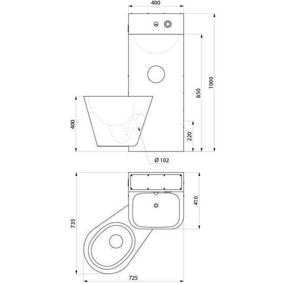 Lavabo WC suspendu en inox à poser au sol | KOMPACT Réf. 160400 - produit présenté par DELABIE