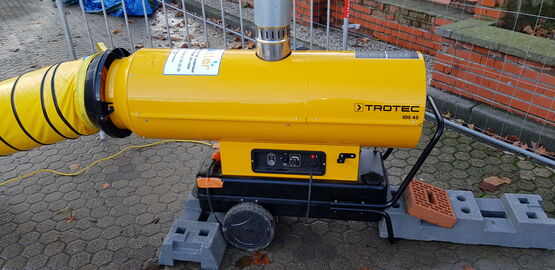 Livraison et mise en service générateur d&#039;air chaud au fioul