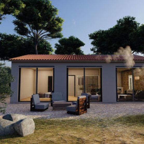 Lodge (studio de jardin) + 2 extensions : 60 m² - Spécial export | BATI-FABLAB