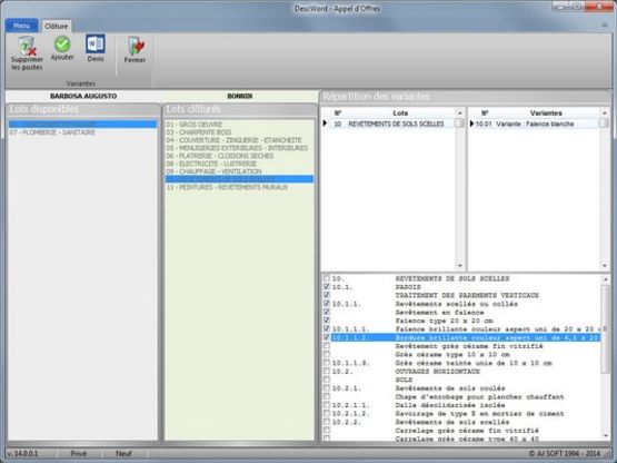 Logiciel d'appel d'offres pour marchés publics et privés | Appel d'offres DescWord - produit présenté par AJ SOFT