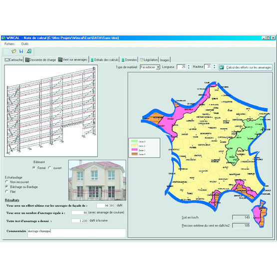 Logiciel d'implantation d'échafaudages de façade