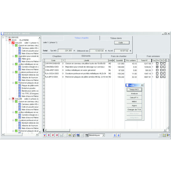 Logiciel de gestion de chantier intégrant les devis sous Excel | LSE Bâtiment version 5