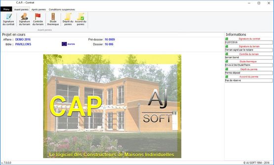  Logiciel de gestion du projet de construction de maisons individuelles CMI | Contrat CAP - AJ SOFT
