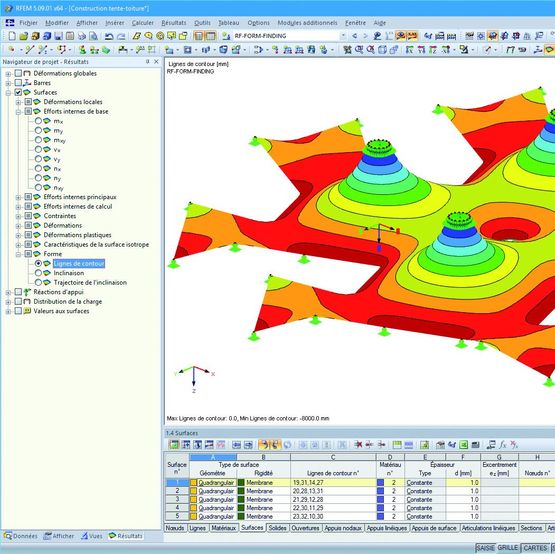 Logiciel de modélisation de structures à membranes tendues | RF-Form-Finding