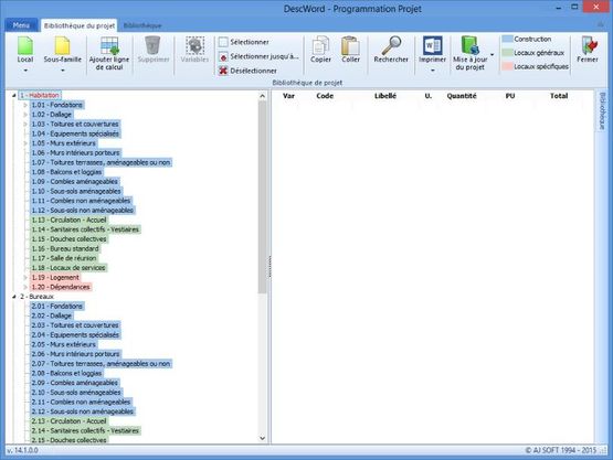 Logiciel de programmation du projet et chiffrage enveloppe financière | Programmation Projet Descword   - produit présenté par AJ SOFT