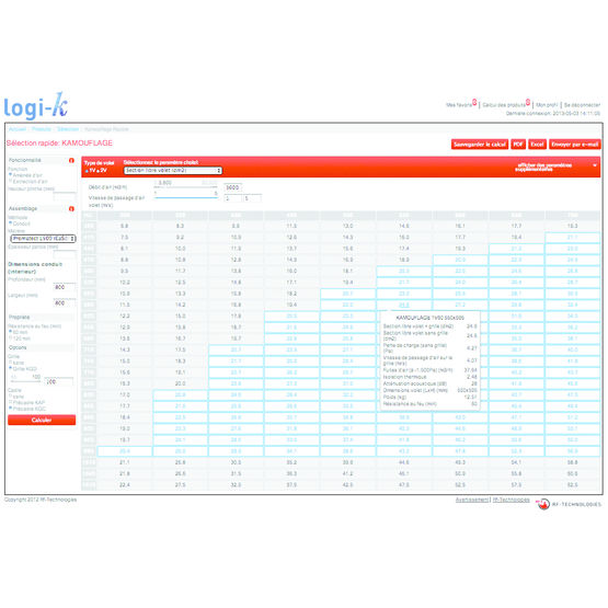 Logiciel en ligne de dimensionnement pour volets de désenfumage | Logi-K