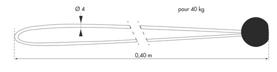  Lot de 4 tendeurs Ø4mm x 40cm à boule - Accessoire de sûreté