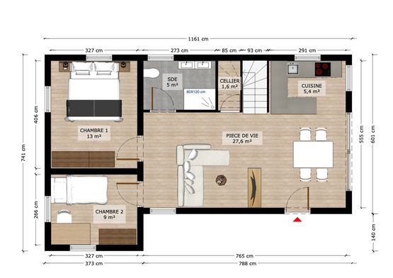  Maison millennials Famillia T7 en kit, 144 m², et 6 chambres – Etage complet | BATI-FABLAB - BATI-FABLAB 