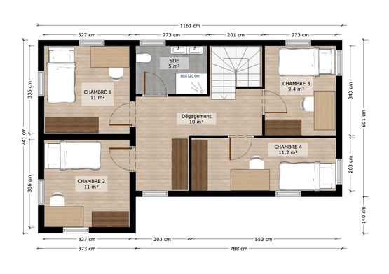  Maison millennials Famillia T7 en kit, 144 m², et 6 chambres – Etage complet | BATI-FABLAB - Logements préfabriqués