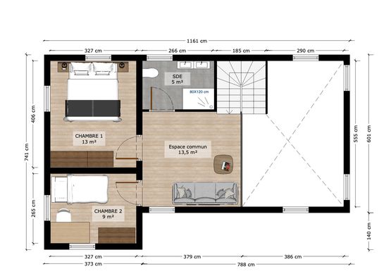  MAISON MILLENNIALS T4 – 102 m², 1 SUITE PARENTALE AU RDC ET 2 CHAMBRES AU NIVEAU DE LA MEZZANINE - Autres constructions modulaires préfabriqués