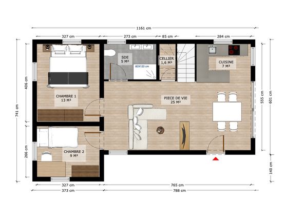  MAISON MILLENNIALS T4 – 105 M², 2 CHAMBRES AU RDC ET 1 MEZZANINE - BATI-FABLAB 