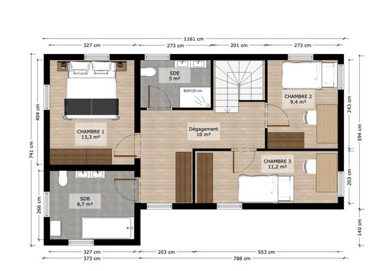  MAISON MILLENNIALS T6 DE 119 m² AVEC POSSIBILIÉ D’UNE SALLE DE SPORT ET 1 BUREAU AU RDC ET 3 CHAMBRES À L’ETAGE. - Autres constructions modulaires préfabriqués