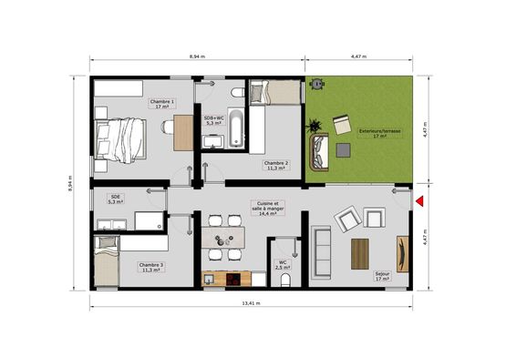  MAISON SUPER MODULAIRE de 84,1 m²  - BATI-FABLAB 