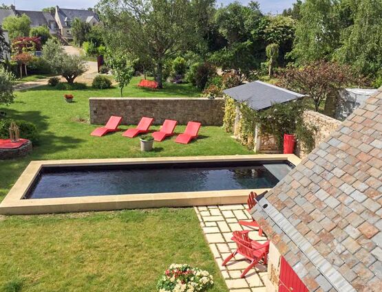 Margelle de piscine en U façon pierre