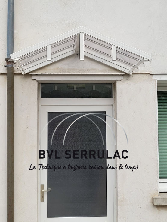 Marquise en aluminum Victoria Bandeau 1400 x 1000 en verre incolore 4mm, blanche -  BVL SERRULAC