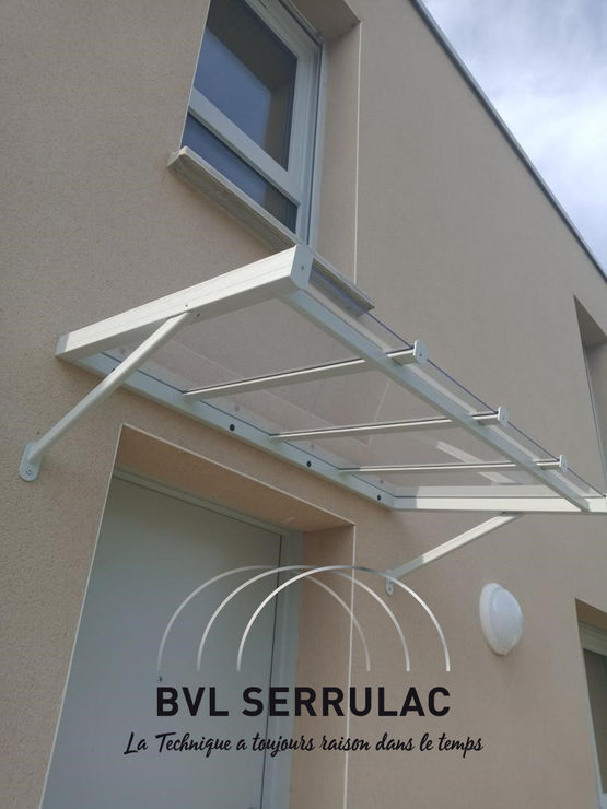  Marquise droite et épurée en aluminium et verre trempé 4 mm | Vila - BVL SERRULAC
