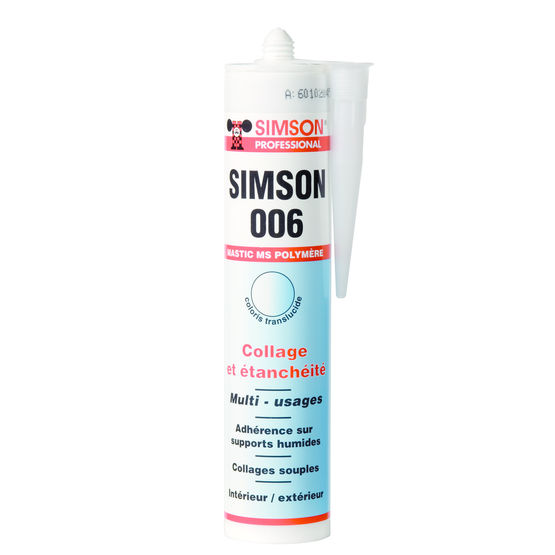 Mastic MS polymère pour étanchéité et collage translucide | Simson 006