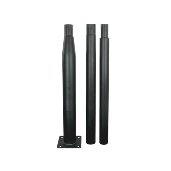 Mât d'éclairage public 3 m en acier galvanisé | Support Ø60 mm noir pour luminaire extérieur