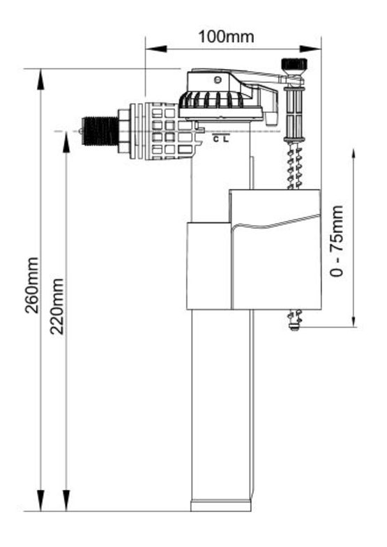 Mécanisme WC - Soupape double poussoir à câble + Robinet flotteur  réversible - Hydrocable - FixoConnect - Ayor