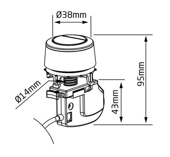 Mécanisme WC - Soupape double poussoir à câble + Robinet flotteur  réversible - Hydrocable - FixoConnect - Ayor