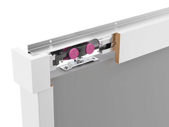  Mécanisme pour porte coulissante avec bandeau en bois | SAF-Bois - MANTION