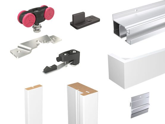  Mécanisme pour porte coulissante avec bandeau en bois | SAF-Bois - Système coulissant en applique ou à encastrer