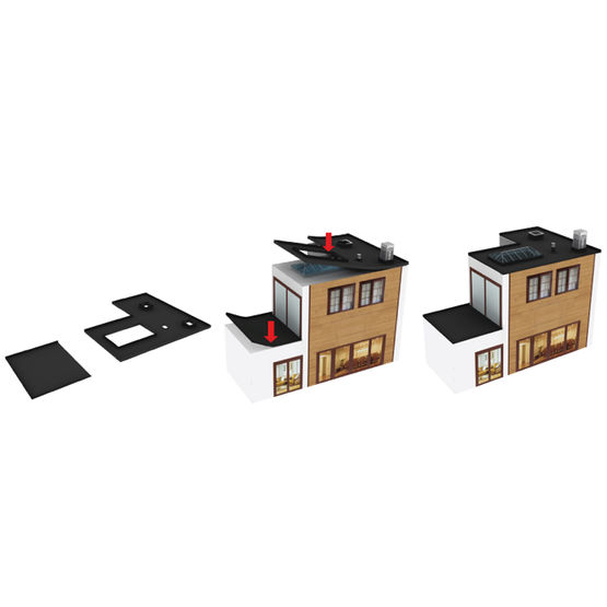 Membrane d&#039;étanchéité EPDM préfabriquée en 3D pour toiture plate - produit présenté par FLEXIRUB