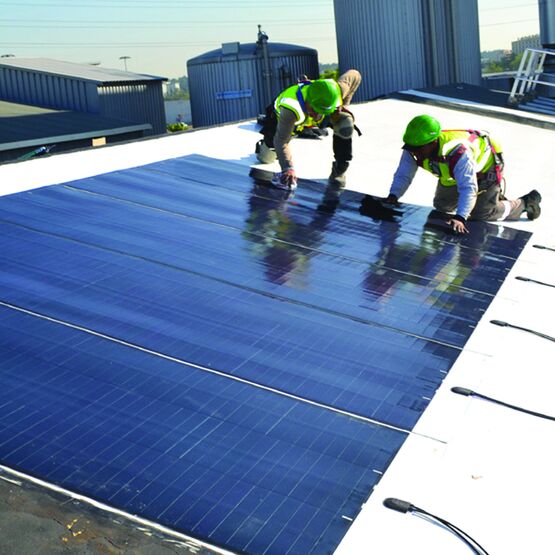 Membrane d&#039;étanchéité PV pour toit-terrasse à modules souples | Excel Solar