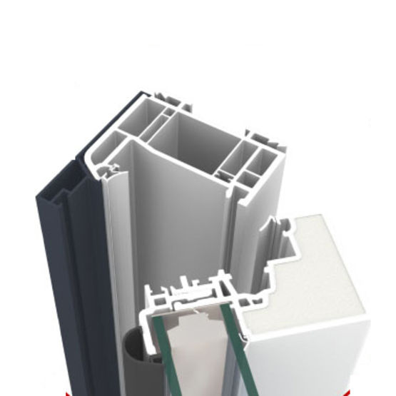 Menuiserie mixte aluminium/PVC  à ouvrant caché et coeur en PVC | Alya