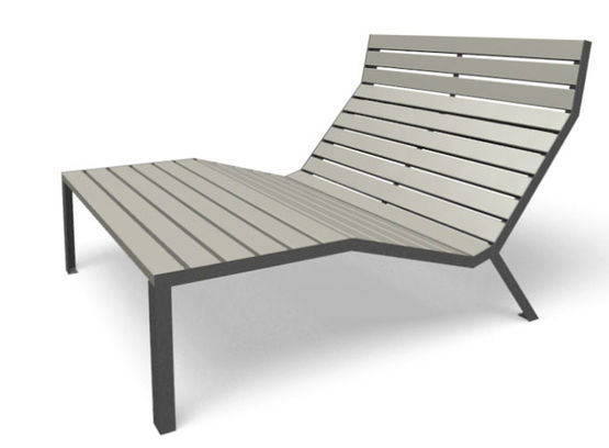 Méridienne en acier et bois de mélèze pour agencements urbains | EASY 1121.2507