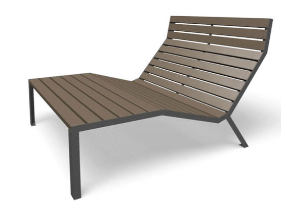  Méridienne en acier et bois de mélèze pour agencements urbains | EASY 1121.2507 - PRO URBA