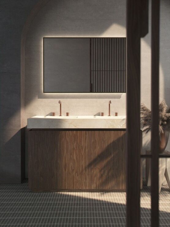 Meuble au sol 3D + Plan vasque