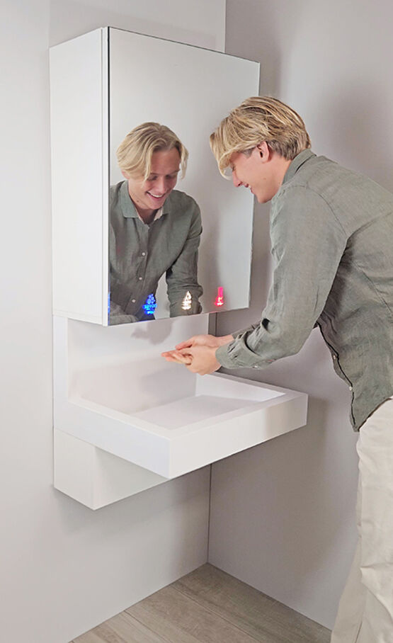  Meuble haut miroir multifonction FLO 4 en 1 | RES-351 - Meuble suspendu salle de bains