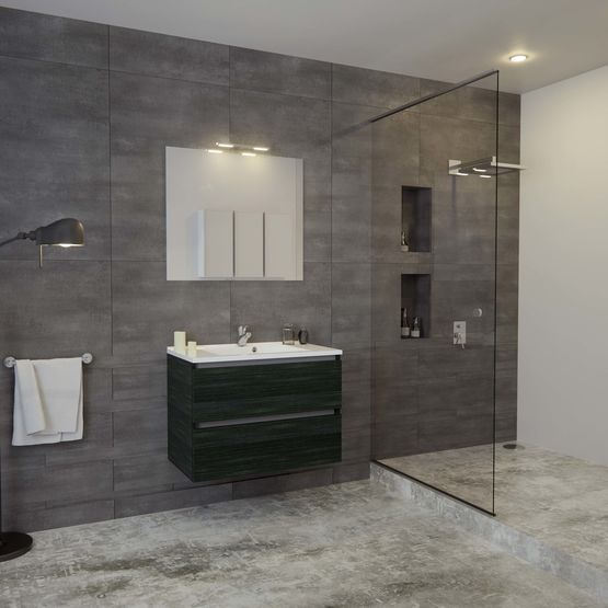 Meuble salle de bain 2 tiroirs avec poignées ou prises de main | Infiniti 2 tiroirs - produit présenté par CHENE VERT