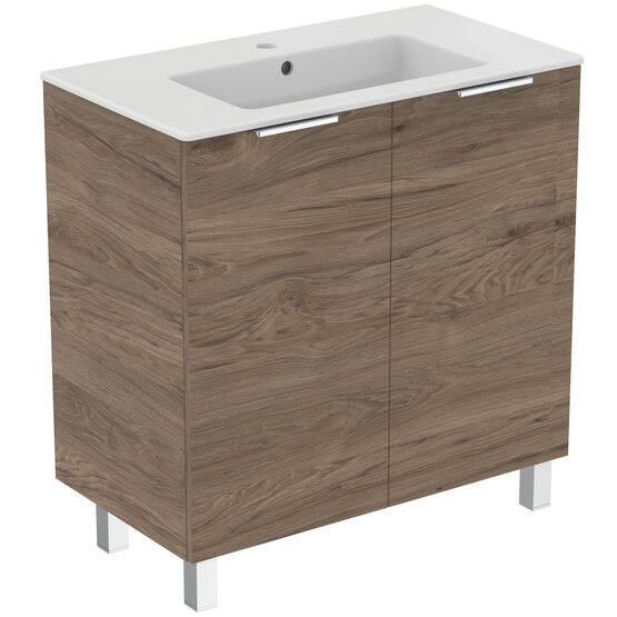  Meuble sur pieds avec lavabo - 80cm 2 portes | Ulysse+ P0280 - Meuble vasque pour salle de bain