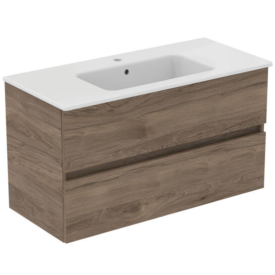 Meuble suspendu avec lavabo 100 cm 2 tiroirs | Ulysse+ P0284