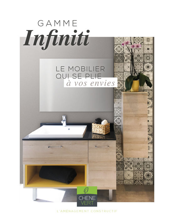  Meuble vasque de salle de bain 1 tiroir et niche | Infiniti 1 tiroir - Meuble vasque pour salle de bain